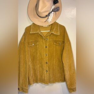 La Miel Oversized Corduroy Shacket W/Pockets